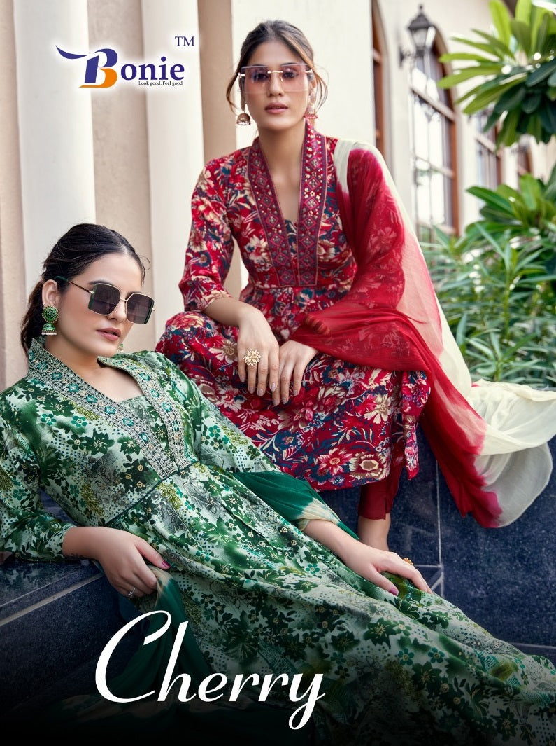 Bonie Cherry Rayon Printed Casual Wear Designer Kurti Collection