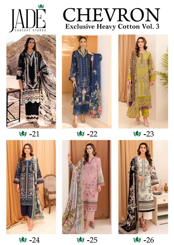 Jade Chevron Exclusive Heavy Cotton Vol 3 Lawn Cotton Salwar Kameez