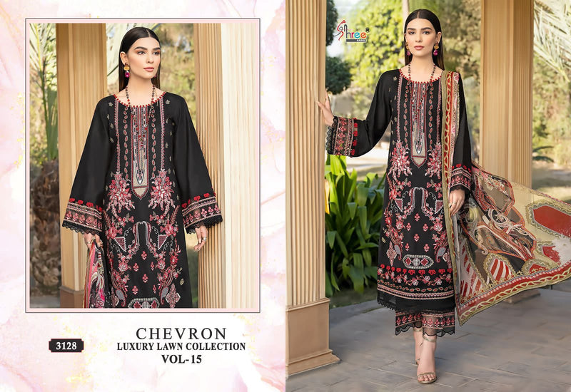 Shree Fabs Chevron Luxury Lawn Collection Vol 15 Pure Lawn Cotton Embroidery Salwar Kameez