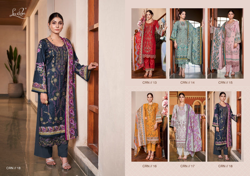 Levisha Chevron Nx Lawn Cotton Printed With Embroidery Designer Salwar Kameez