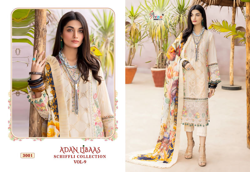 Shree Fabs Adan Libaas Schiffli Collection Vol 9 Cotton Embroidery Designer Pakistani Suits