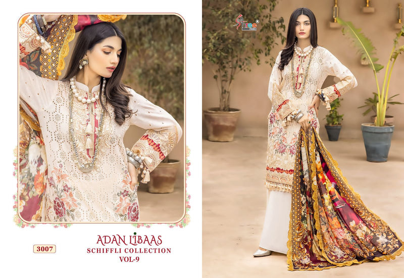 Shree Fabs Adan Libaas Schiffli Collection Vol 9 Cotton Embroidery Designer Pakistani Suits