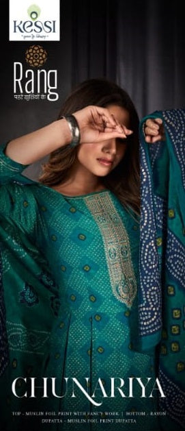 Rang Chunariya Muslin Foil Print With Fancy Designer Work Salwar Suits