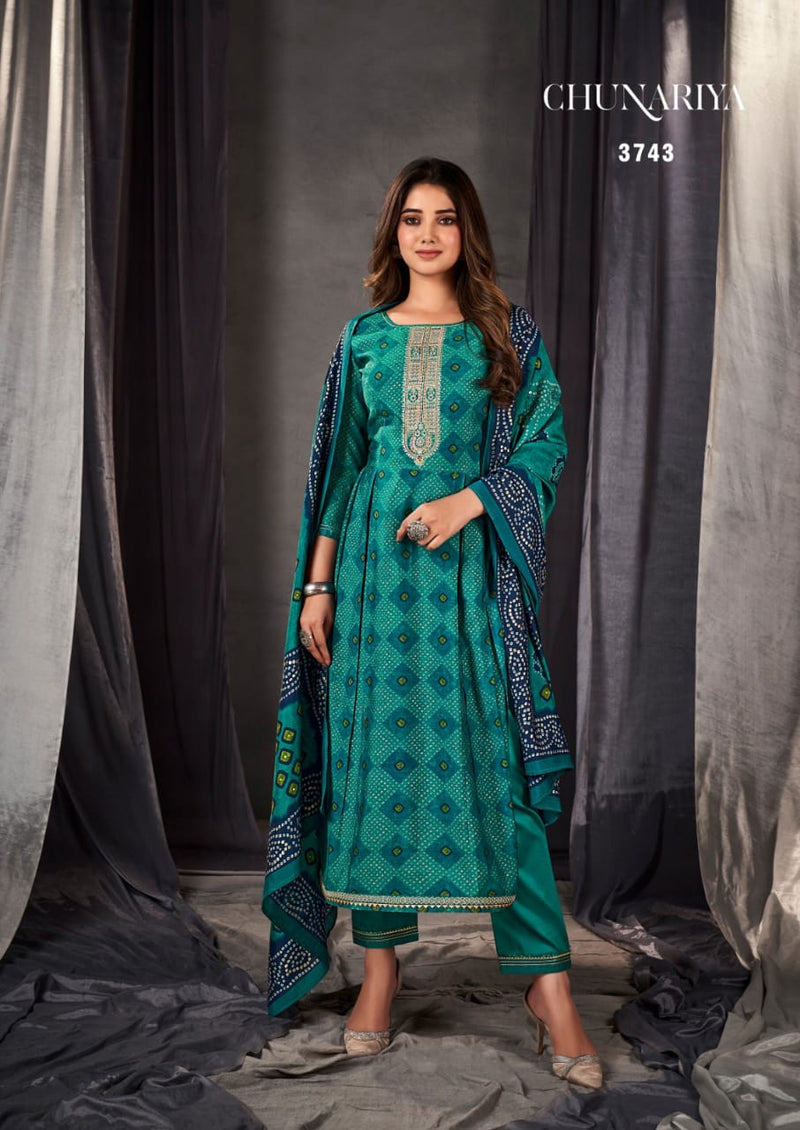 Rang Chunariya Muslin Foil Print With Fancy Designer Work Salwar Suits