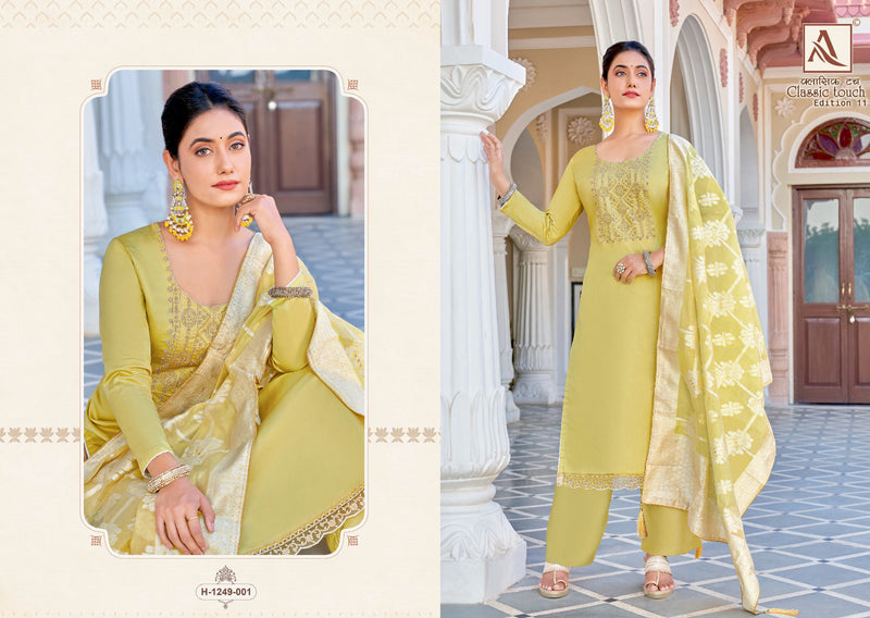 Alok Suits Classic Touch Edition Vol 11 Jam Cotton Lucknowi Thread Work Swarovski Diamond Work Fancy Salwar Kameez