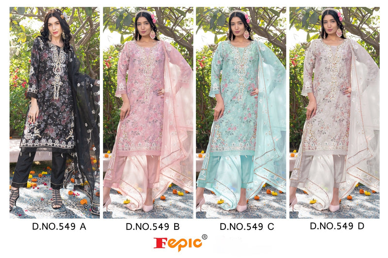 Crafted Needle Cn 549 Organza Beautiful Embroidery Designer Ready Made Suits
