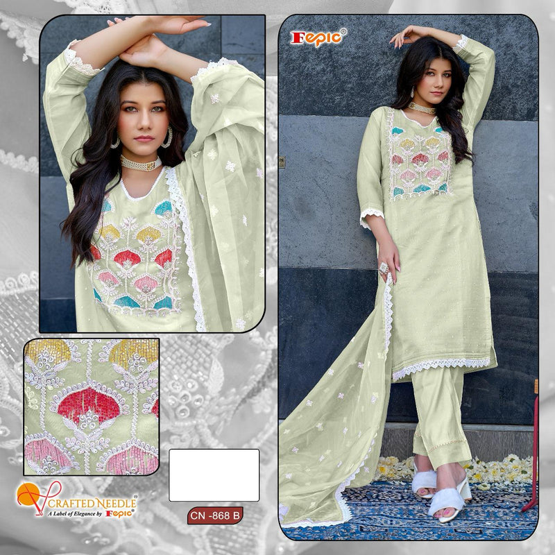 Fepic Needle Cn 868 Organza Embroidery With Heavy Suit Collection