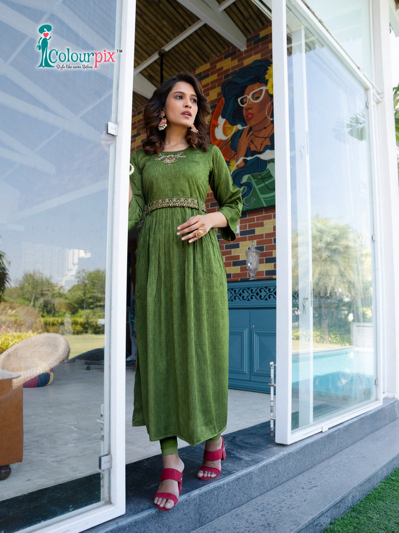 Colourpix Nayra Cut Vol 1 Heavy Fancy Viscose Rayon Daily Wear Designer Partywear Kurti