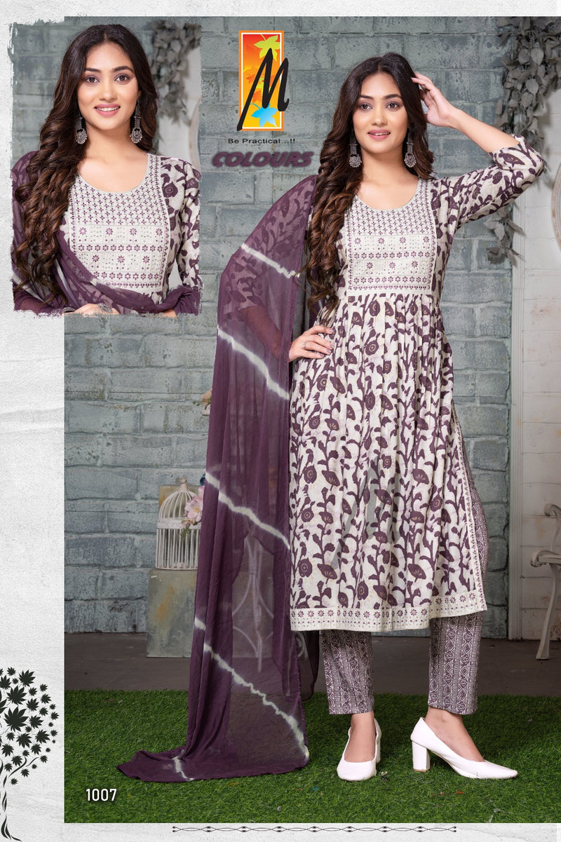 Master Colours Rayon Capsule Foil Prints Kurti With Bottom & Dupatta