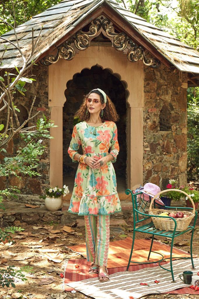 Psyna Presents Cord Set Vol 2 Printed Cotton Fabrics Fancy Kurti