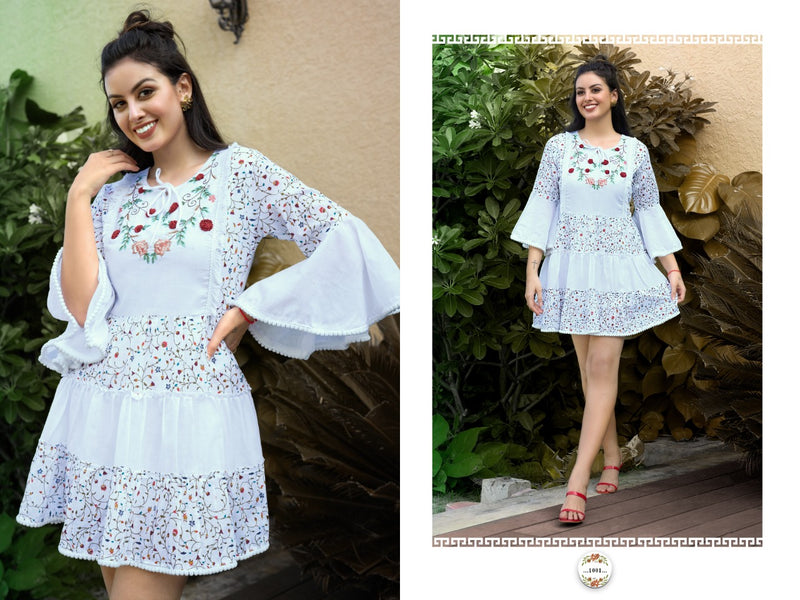 Antra Designer Cotton Fantasy Mul Cotton Fancy Summer Wear Tunics