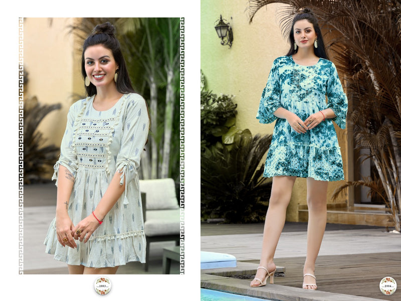 Antra Designer Cotton Fantasy Mul Cotton Fancy Summer Wear Tunics