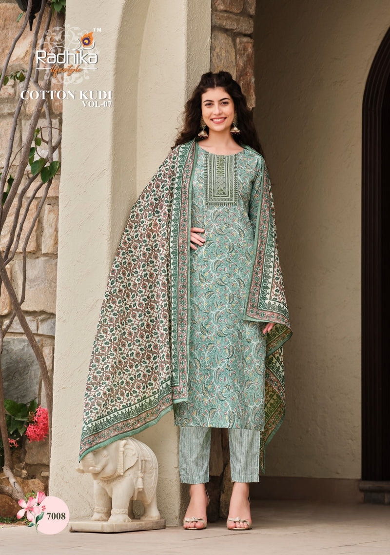 Radhika Life Style Cotton Kudi Vol 7 Cotton Printed Fancy Kurti Combo Set