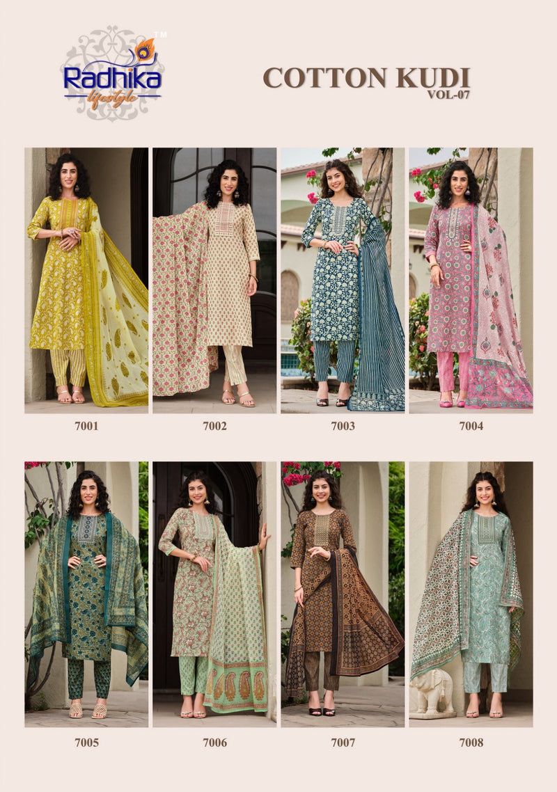 Radhika Life Style Cotton Kudi Vol 7 Cotton Printed Fancy Kurti Combo Set