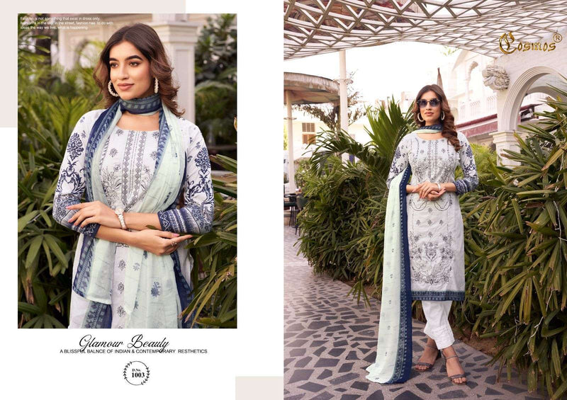 Cosmos Fashion Noor Premium Embroidered Cotton With Heavy Self Work Salwar Suit
