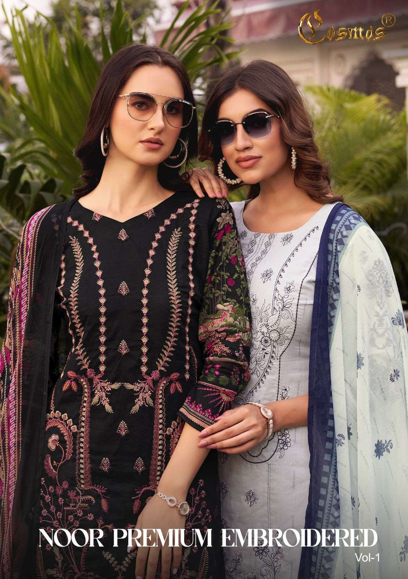 Cosmos Fashion Noor Premium Embroidered Cotton With Heavy Self Work Salwar Suit