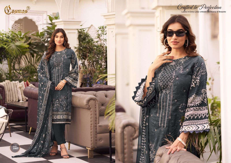 Cosmos Fashion Noor Premium Embroidered Cotton With Heavy Self Work Salwar Suit
