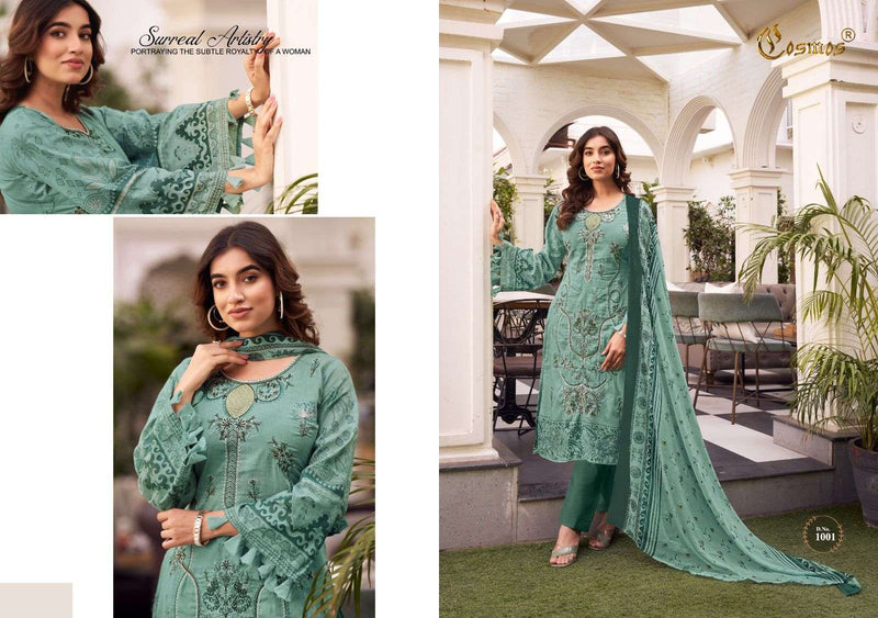 Cosmos Fashion Noor Premium Embroidered Cotton With Heavy Self Work Salwar Suit