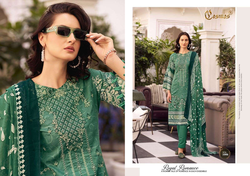 Cosmos Fashion Noor Premium Embroidered Cotton With Heavy Self Work Salwar Suit