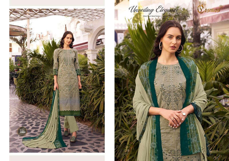 Cosmos Fashion Noor Premium Embroidered Cotton With Heavy Self Work Salwar Suit