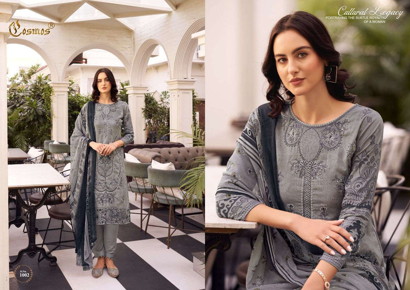 Cosmos Fashion Noor Premium Embroidered Cotton With Heavy Self Work Salwar Suit