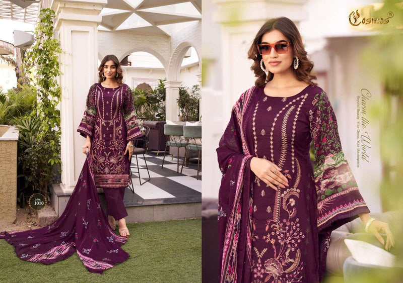 Cosmos Fashion Noor Premium Embroidered Cotton With Heavy Self Work Salwar Suit