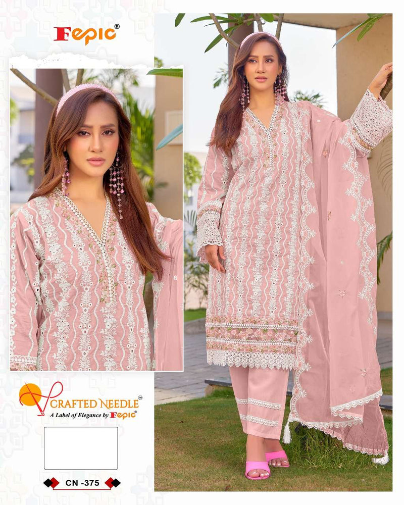 Crafted Needle Cn 375 Pure Cambric Cotton Embroidered Pakistani Pret Kurti