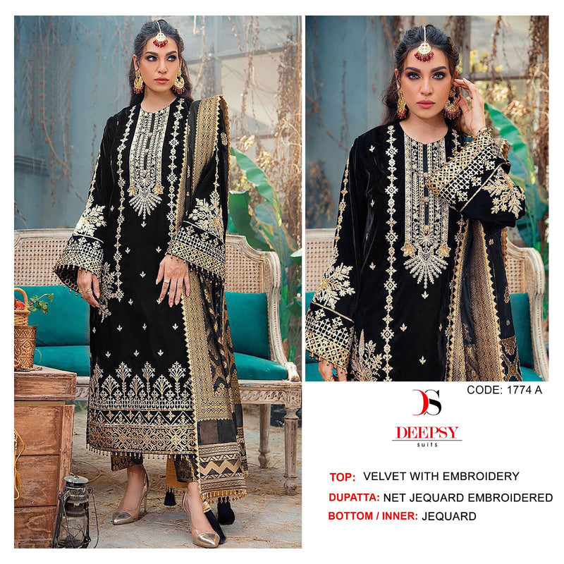 Deepsy Suits D No 1774 Velvet With Embroidery Pakistani Salwar Kameez