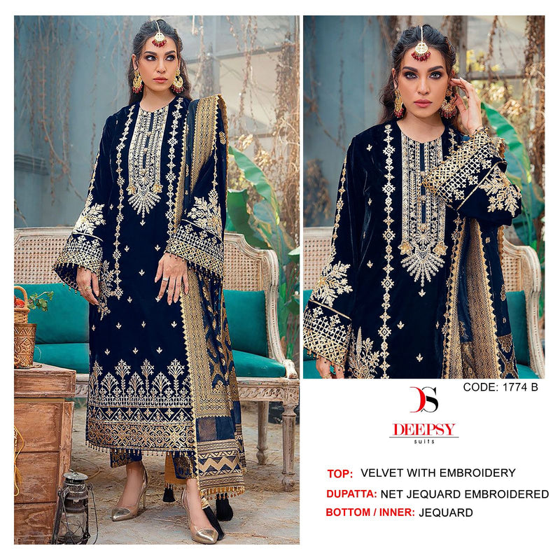 Deepsy Suits D No 1774 Velvet With Embroidery Pakistani Salwar Kameez