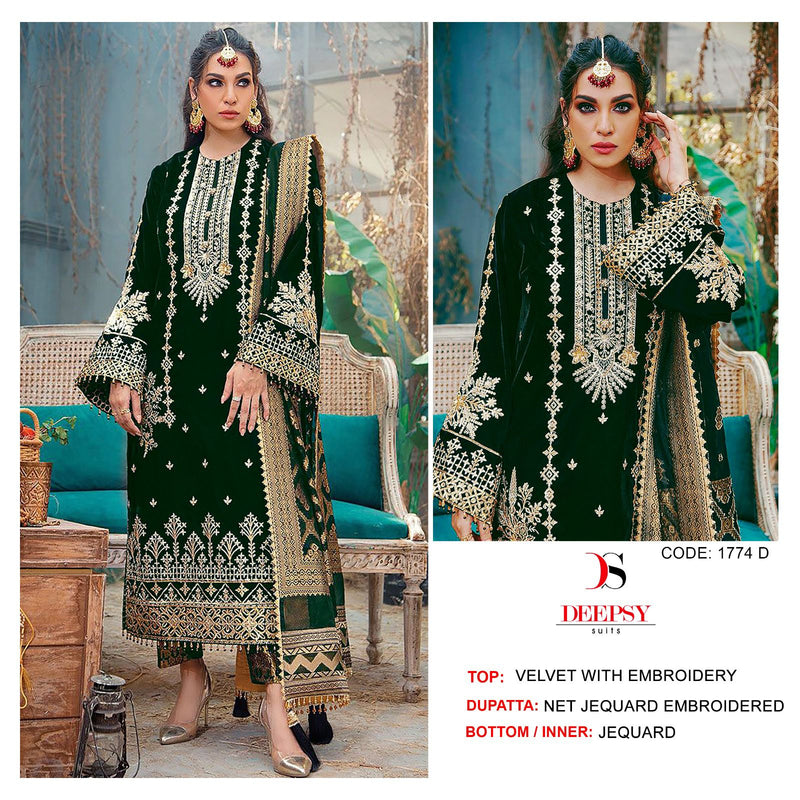 Deepsy Suits D No 1774 Velvet With Embroidery Pakistani Salwar Kameez