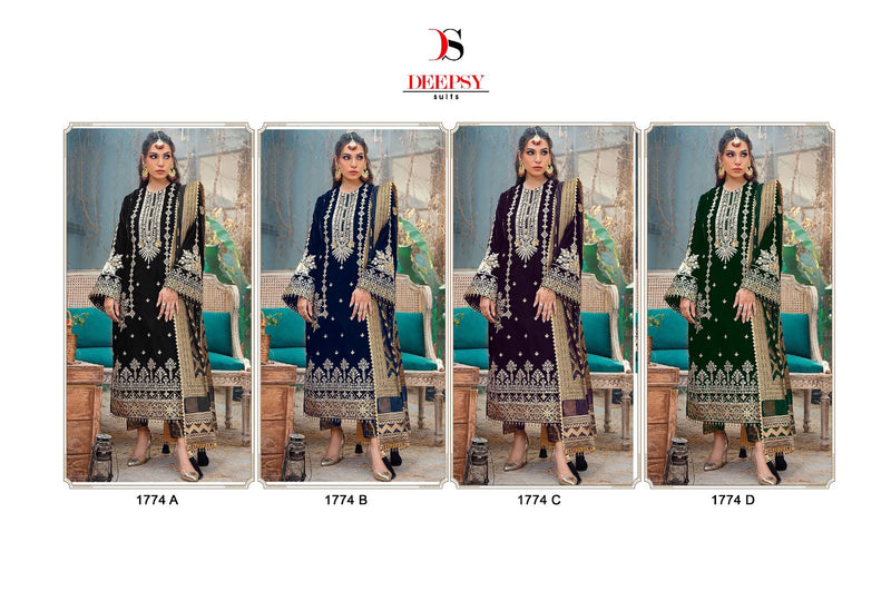 Deepsy Suits D No 1774 Velvet With Embroidery Pakistani Salwar Kameez