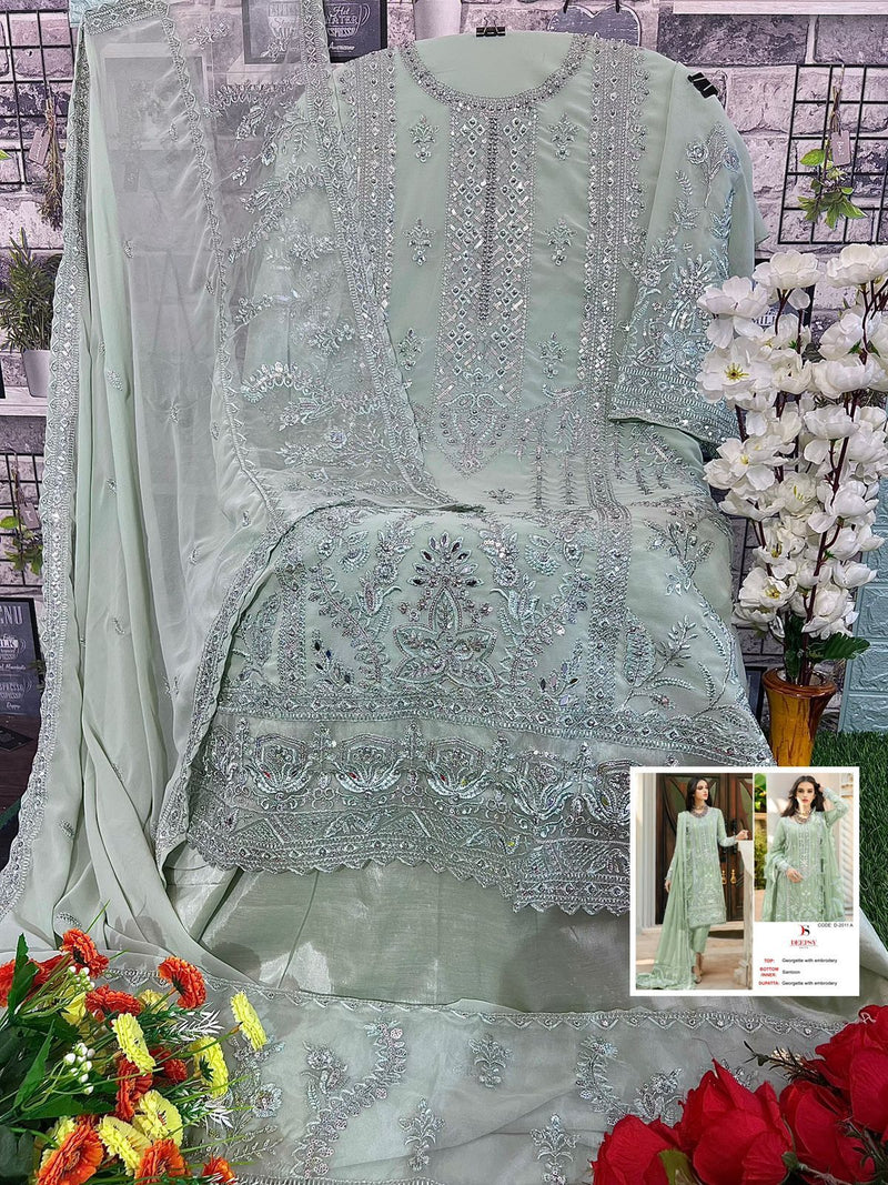 Deepsy Suits D No 2011 Georgette With Embroidery And Handwork Pakistani Suits
