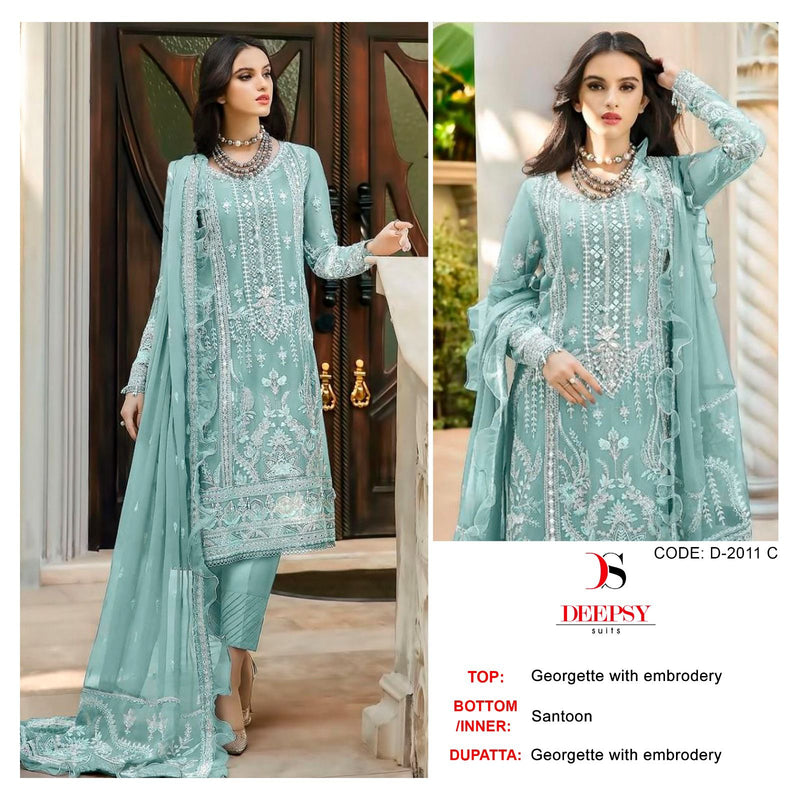 Deepsy Suits D No 2011 Georgette With Embroidery And Handwork Pakistani Suits