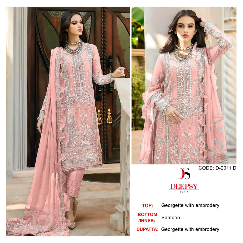 Deepsy Suits D No 2011 Georgette With Embroidery And Handwork Pakistani Suits