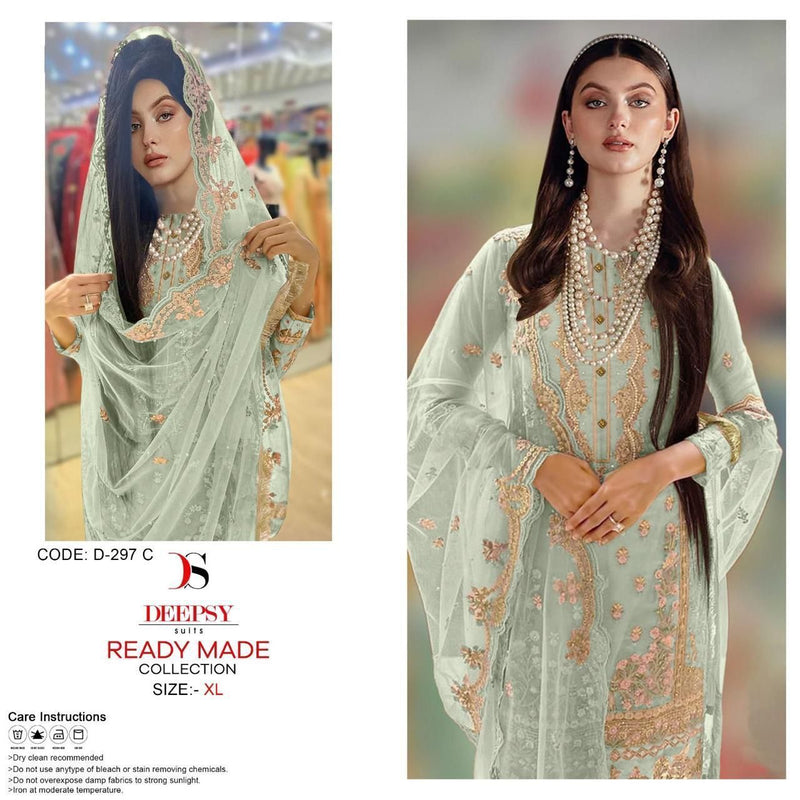 Deepsy Suits D 297 Organza With Embroidery Designer Ready Made Suits