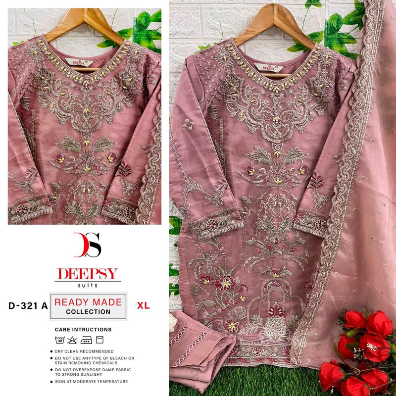 Deepsy Suits D 321 Organza With Beautiful Embroidery Designer Ready Made Suits