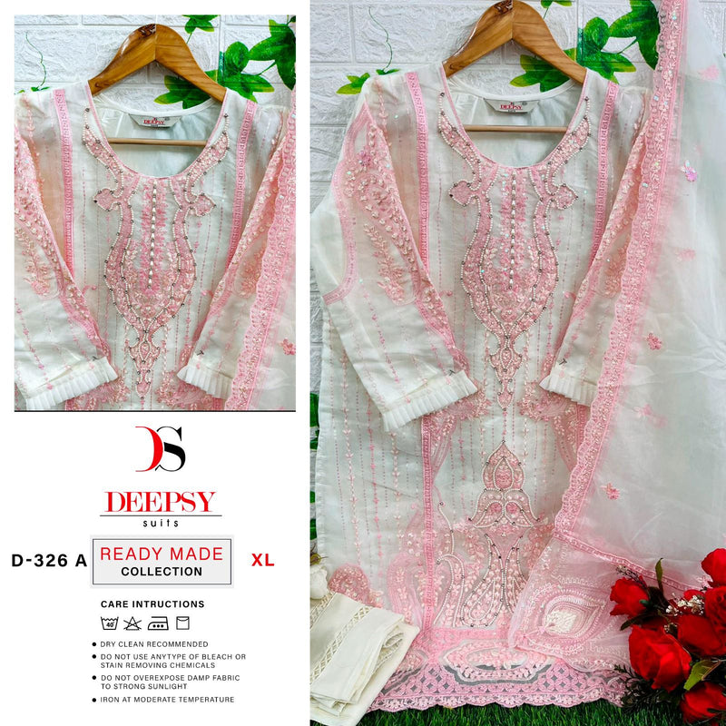 Deepsy Suits D 326 Organza With Beautiful Embroidery Designer Ready Made Pakistani Suits