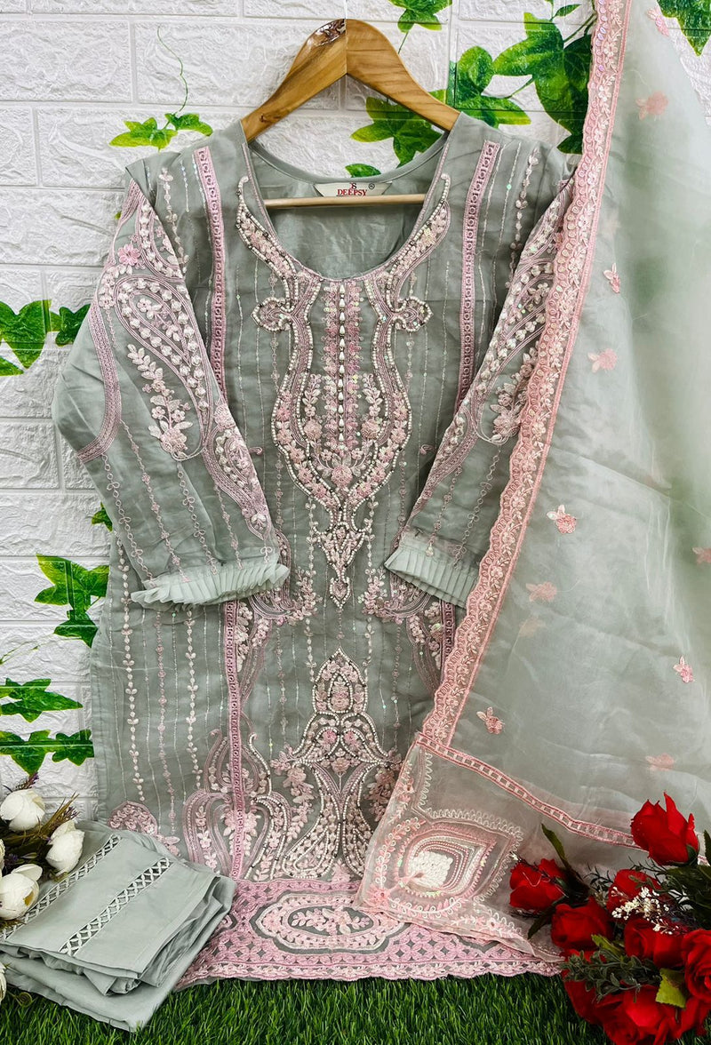 Deepsy Suits D 326 Organza With Beautiful Embroidery Designer Ready Made Pakistani Suits