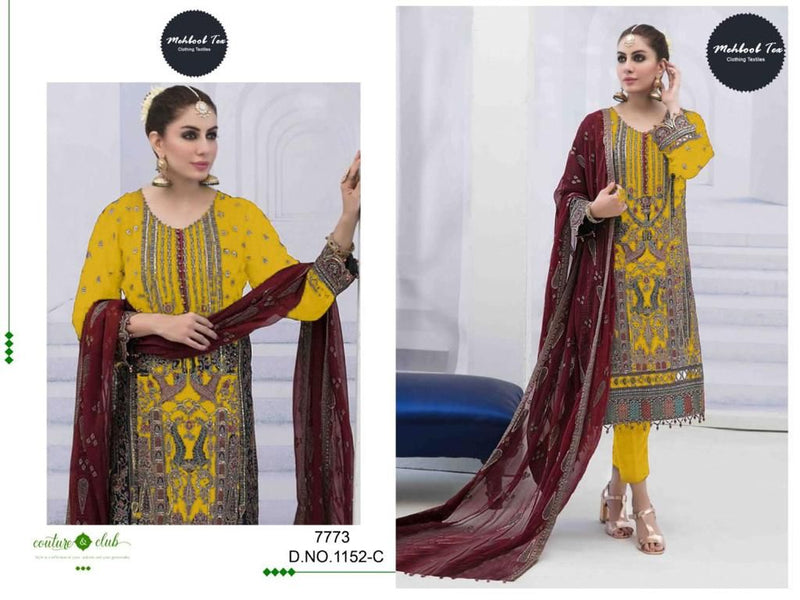 Mehboob Tex D No 1152 Georgette With Heavy Embroidery Pakistani Suits