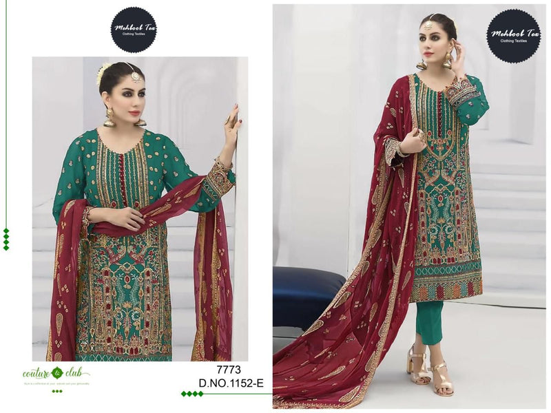 Mehboob Tex D No 1152 Georgette With Heavy Embroidery Pakistani Suits