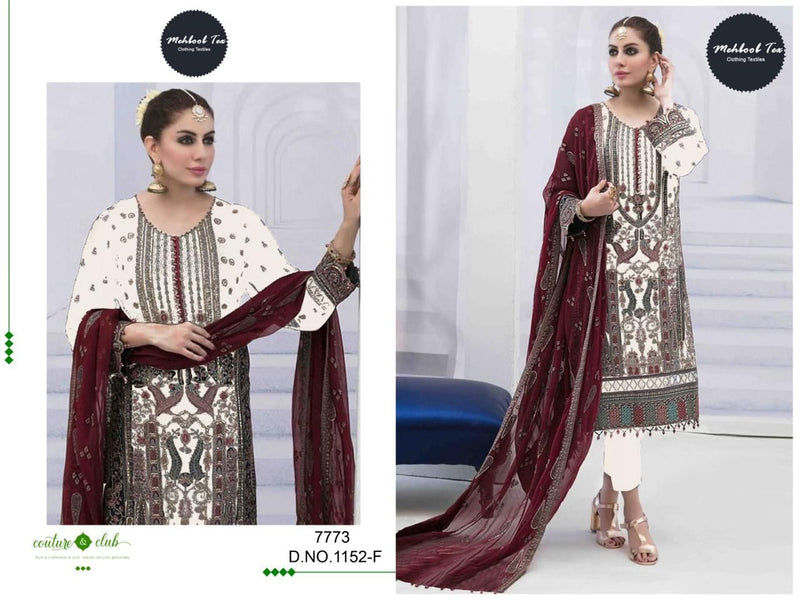 Mehboob Tex D No 1152 Georgette With Heavy Embroidery Pakistani Suits