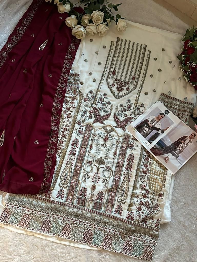Mehboob Tex D No 1152 Georgette With Heavy Embroidery Pakistani Suits