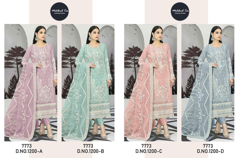 Mehboob Tex D No 1200 Georgette With Heavy Embroidered Pakistani Suit