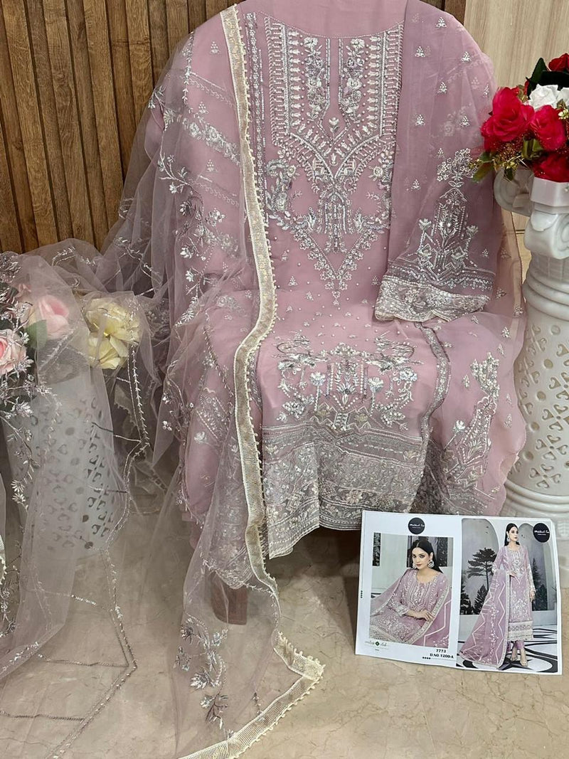 Mehboob Tex D No 1200 Georgette With Heavy Embroidered Pakistani Suit