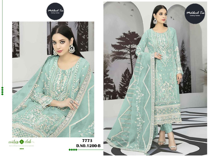 Mehboob Tex D No 1200 Georgette With Heavy Embroidered Pakistani Suit