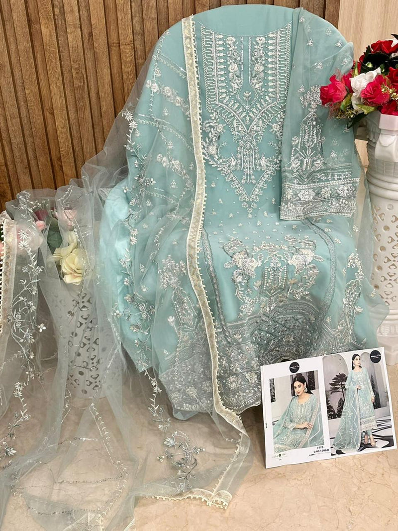 Mehboob Tex D No 1200 Georgette With Heavy Embroidered Pakistani Suit