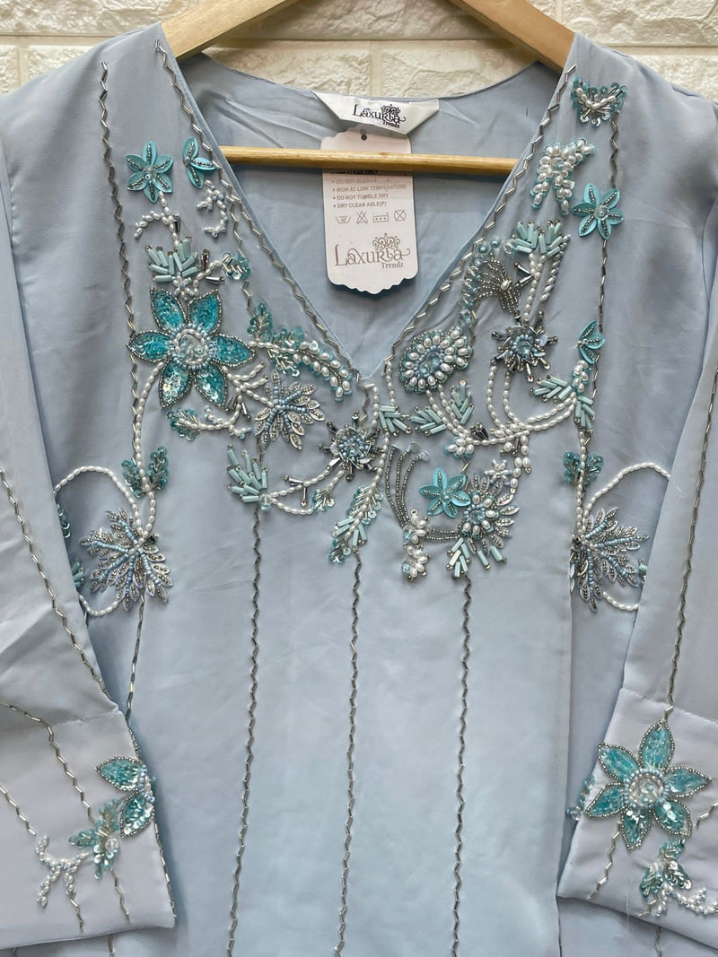 Laxuria Trendz D NO 1257 Georgette Beautiful Pakistani Kurti Collection