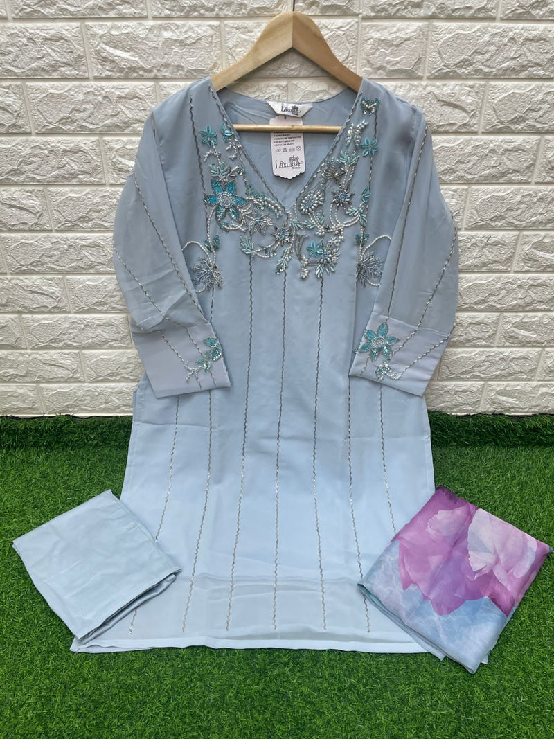 Laxuria Trendz D NO 1257 Georgette Beautiful Pakistani Kurti Collection