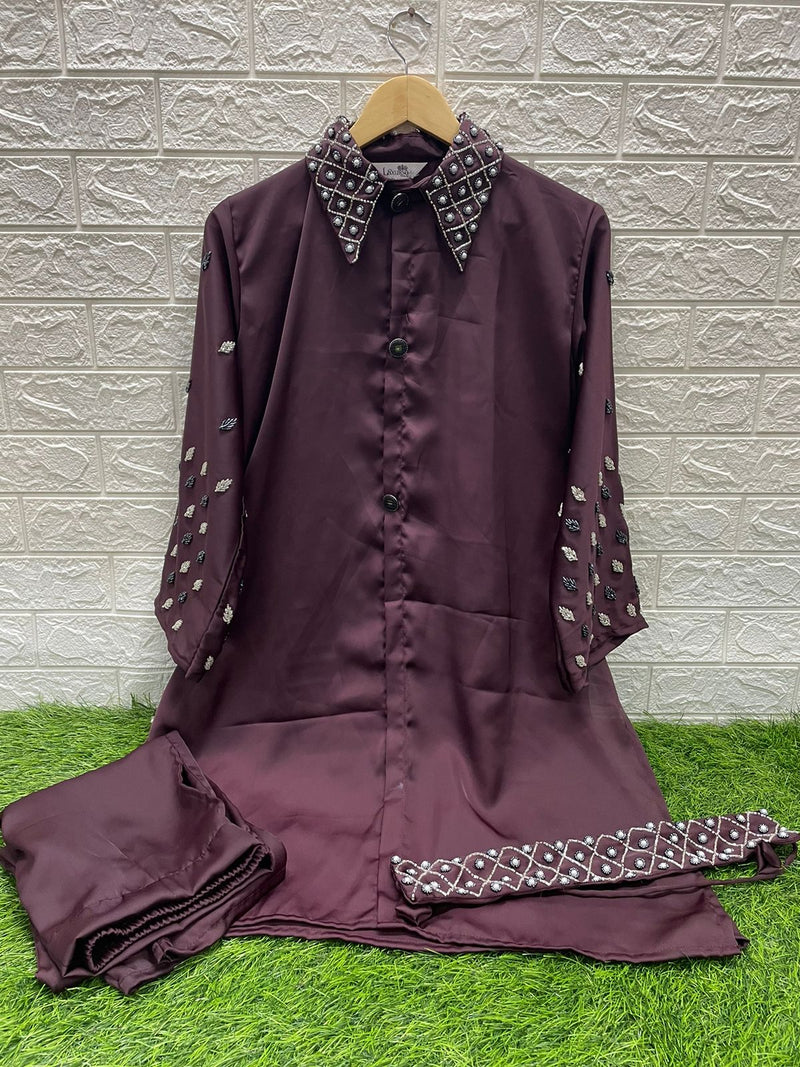 Laxuria Trendz D No 1301 Satin Designer Printed Partywear Cord sets Collection