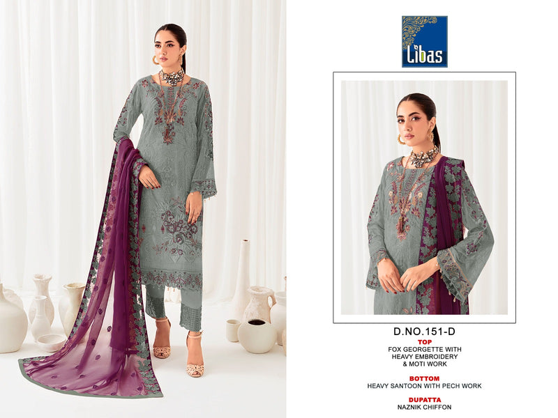 Libas D No 151 Georgette With Embroidery Moti Work Designer Pakistani Suits